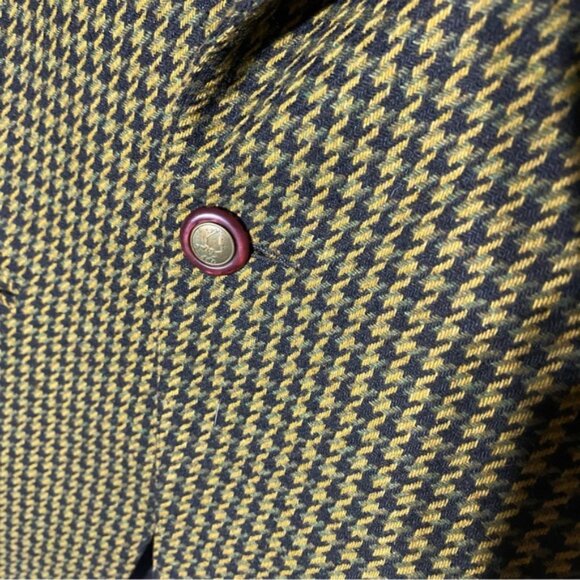 Vintage Two Roads Yellow Black Houndstooth Blazer - Picture 13 of 15